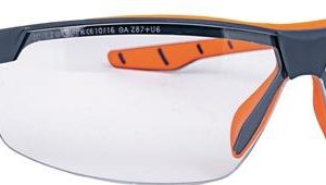 Schutzbrille Flexor Plus EN 166 Fassung:dunkelgrau-orange Scheibe:klar PC INFIEL