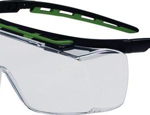Schutzbrille Kubik EN 166 EN 170 Bügel schwarz/grün,Scheibe klar PC PRO FIT