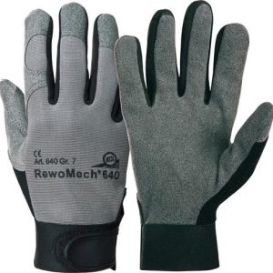 Kunstlederhandschuhe RewoMech 640 Gr.9 schwarz/grau Kunstleder/Elastan - VPE: 10