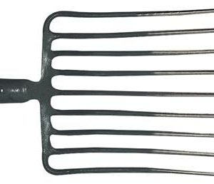 Steingabel 9,Zinken-L.330mm m.Federdülle,o.Stiel Stahl,rot-silber lack.KRUMPHOLZ